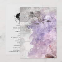 *~* AR26 Lavender QR Vintage RSVP PHOTO Wedding