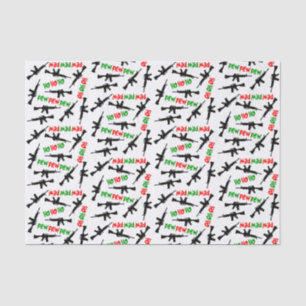 AR-15 Christmas tissue paper HO HO HO PEW PEW PEW