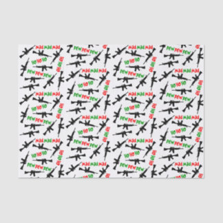 AR-15 Christmas tissue paper HO HO HO PEW PEW PEW