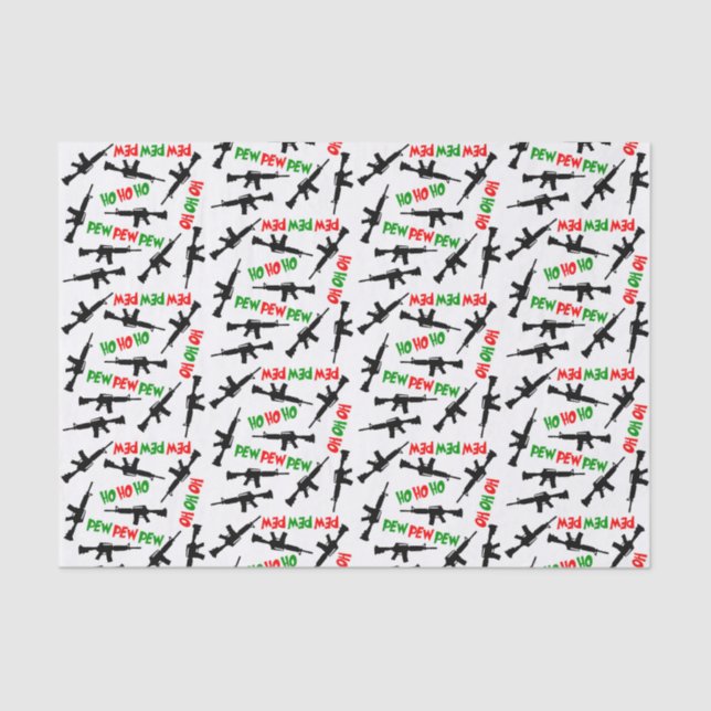 AR-15 Christmas tissue paper HO HO HO PEW PEW PEW (Front)