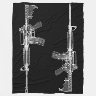 AR-15 Gun Rifle Firearm Military Weapon American Fleece Blanket