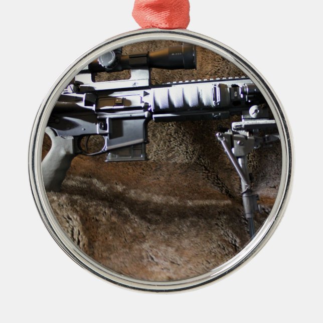 AR-15 Tactical Metal Ornament (Front)