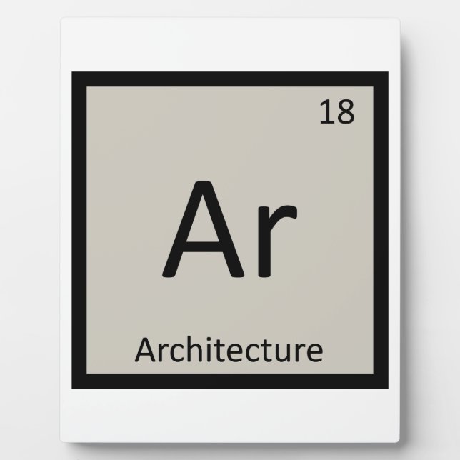 Ar - Architecture Chemistry Periodic Table Symbol Plaque (Front)