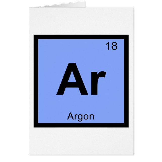 Ar - Argon Chemistry Periodic Table Symbol (Front)