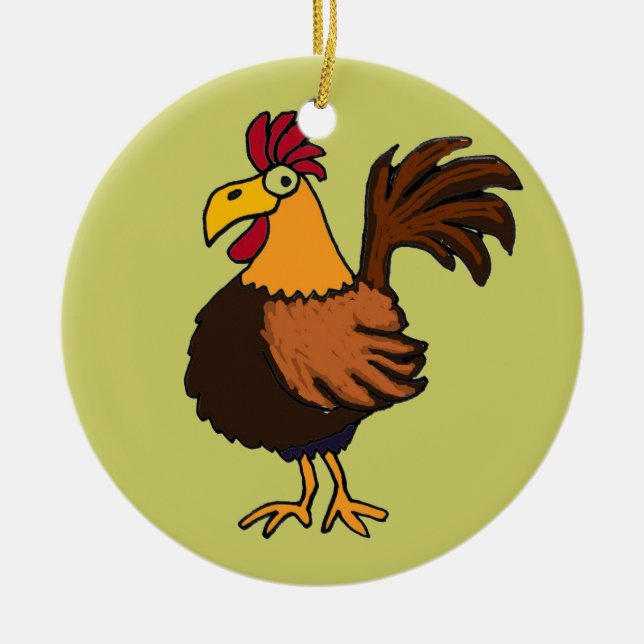 AR- Cartoon Rooster Ornament (Front)