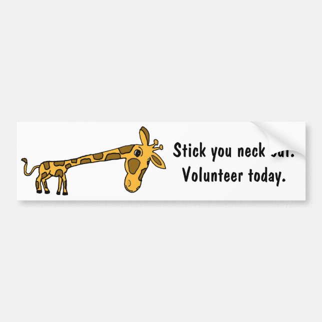 AR-Giraffe Cartoon Volunteer Bumper Sticker (Front)