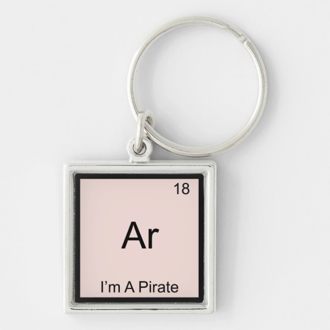 Ar - I'm a Pirate Chemistry Element Symbol Funny Keychain (Front)