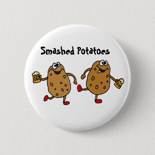 AR- Smashed Potatoes Cartoon 2 Inch Round Button