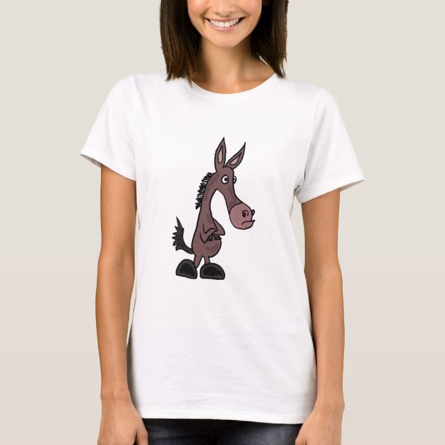 AR- Stubborn Mule or Donkey Cartoon T-Shirt (Front)