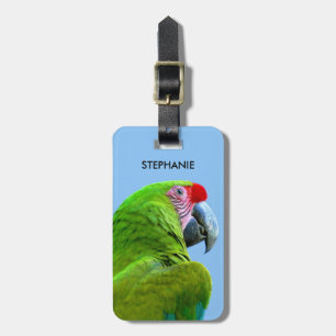 Ara Militaris Green Parrot Luggage Tag