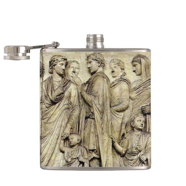 Ara Pacis Frieze Hip Flask (Opened)