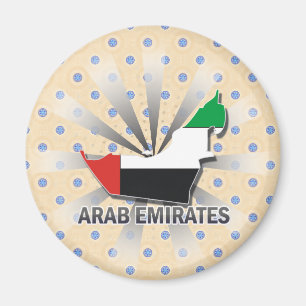 Arab Emirates Flag Map 2.0 Magnet