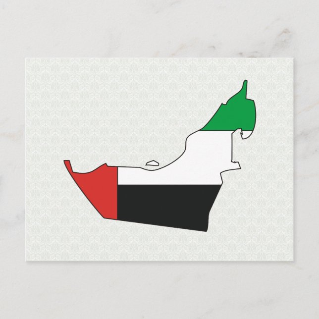 Arab Emirates Flag Map full size Postcard (Front)