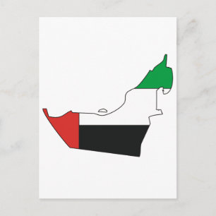 Arab Emirates flag map Postcard