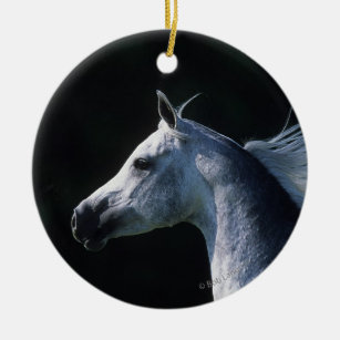 Arab Horse Headshot 2 Ceramic Ornament