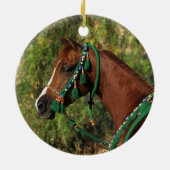 Arab Horse Headshot with Bridle Ceramic Ornament (Back)