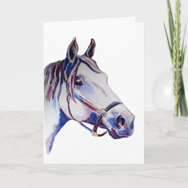 Arab Horse Watercolour Card (Front)