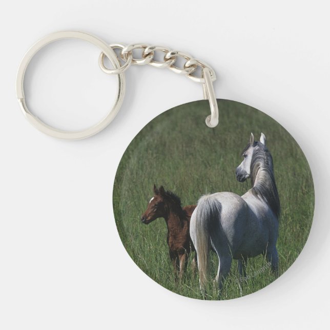Arab Mare & Foal Keychain (Front)