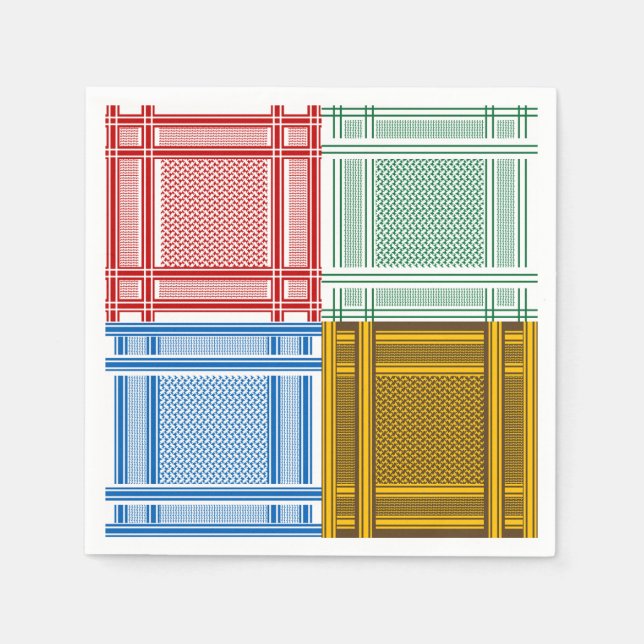 Arab Shemagh Scarves Paper Napkins (Front)