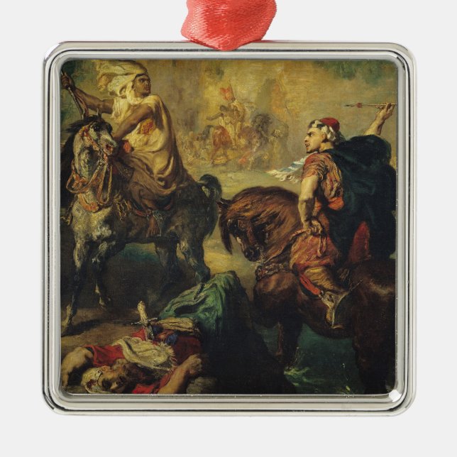 Arab Tribal Chiefs in Single Combat Metal Ornament (Front)