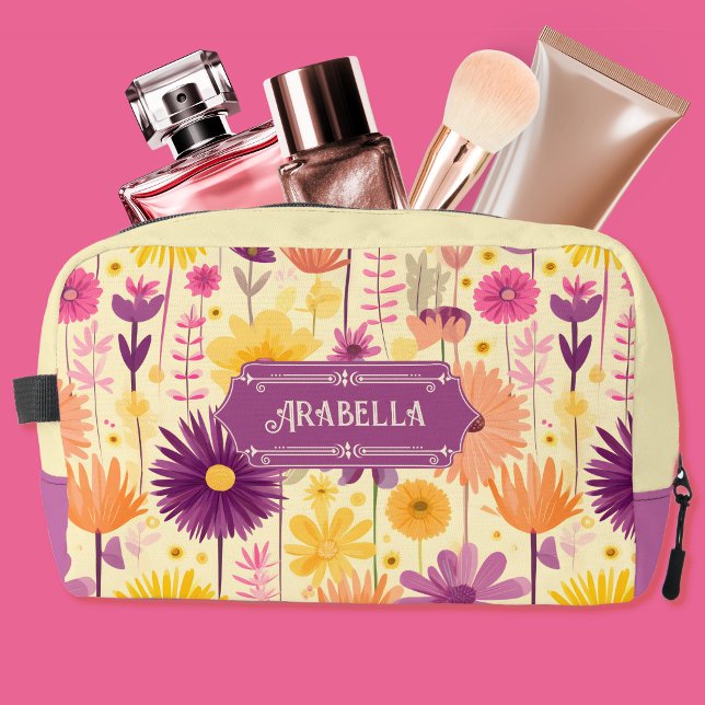 Arabella Cascading Modern Floral Pattern Dopp Kit (Creator Uploaded)
