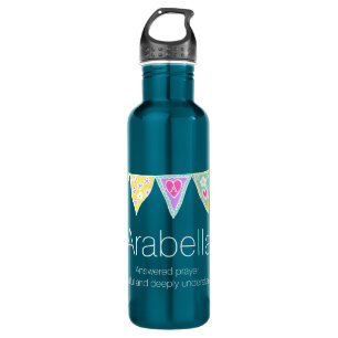 Arabella name meaning flag bunting 710 ml water bottle