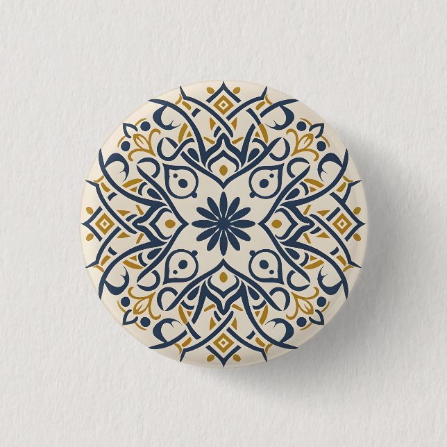 arabesque 1 inch round button (Front)