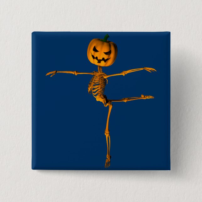 Arabesque Ballet Position 2 Inch Square Button (Front)