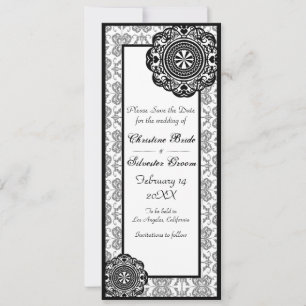 Arabesque Black Lace,  4x9.25 save the date