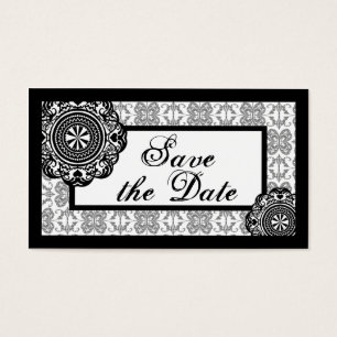 Arabesque Black Lace, save the date mini cards