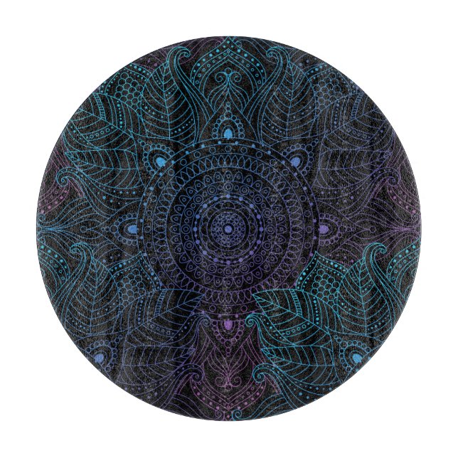 Arabesque Bliss: Oriental Mandala Magic Cutting Board (Front)