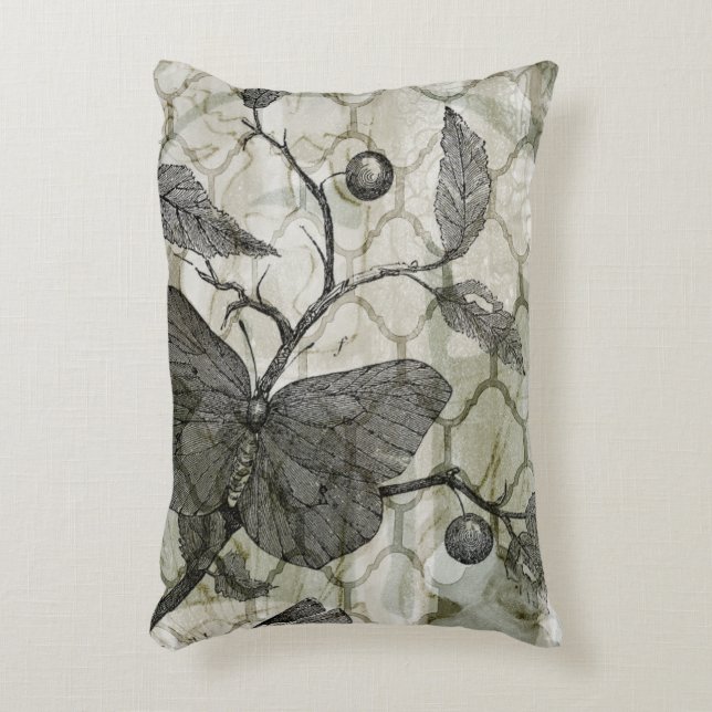 Arabesque Butterflies I Decorative Pillow (Front(Vertical))
