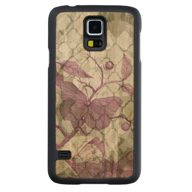 Arabesque Butterflies III Carved Maple Galaxy S5 Case (Back)