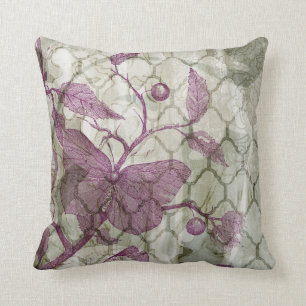 Arabesque Butterflies III Throw Pillow