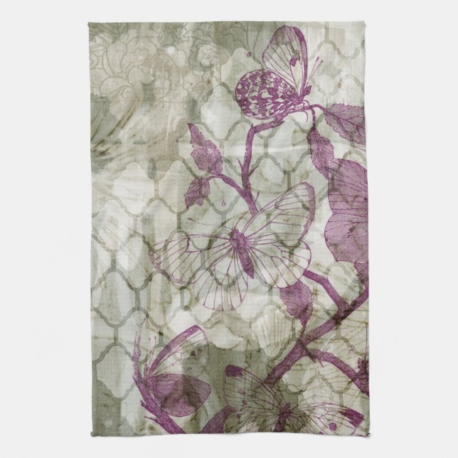 Arabesque Butterflies IV Kitchen Towel (Vertical)