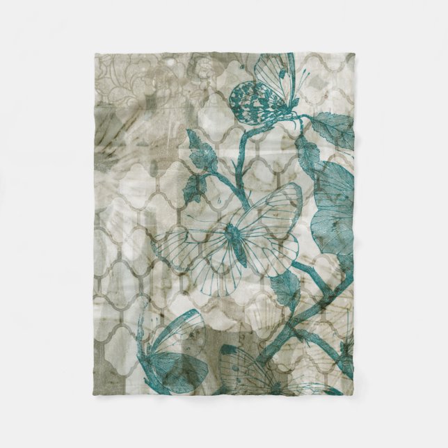Arabesque Butterflies VI Fleece Blanket (Front)