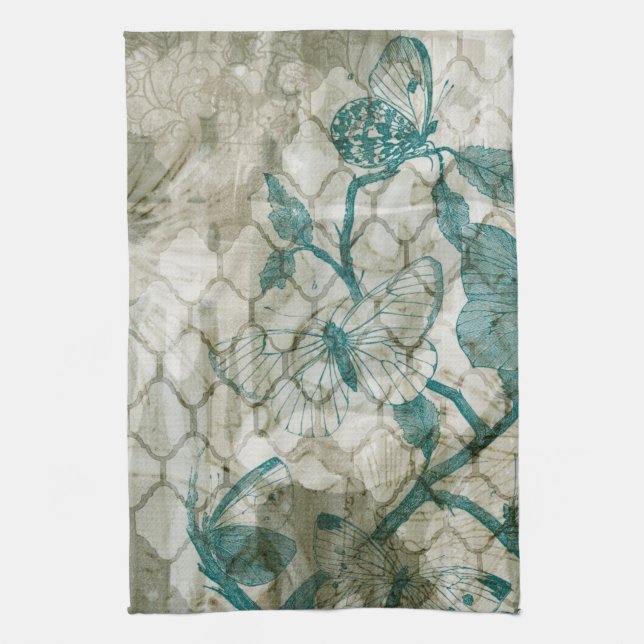Arabesque Butterflies VI Kitchen Towel (Vertical)