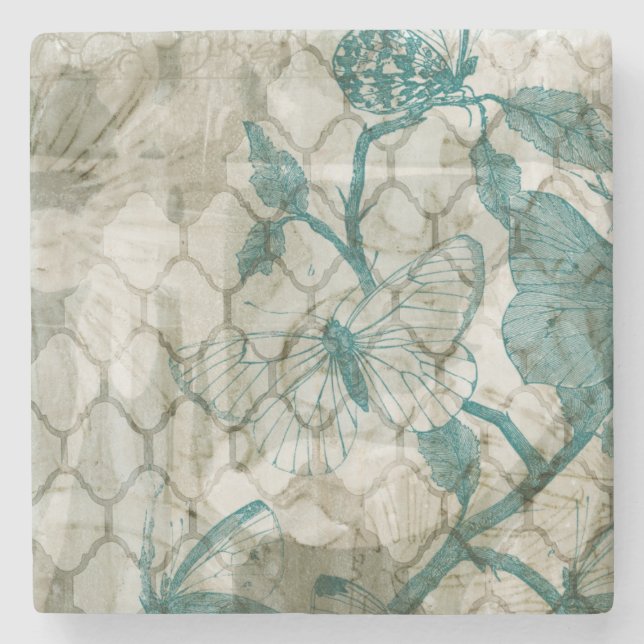 Arabesque Butterflies VI Stone Coaster (Front)