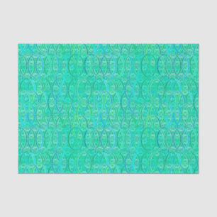 Arabesque damask - aqua and turquoise tissue paper