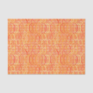 Arabesque damask - soft orange and coral tissue paper