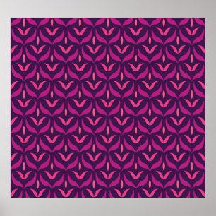 Arabesque Floral: Art Deco Seamless. Poster