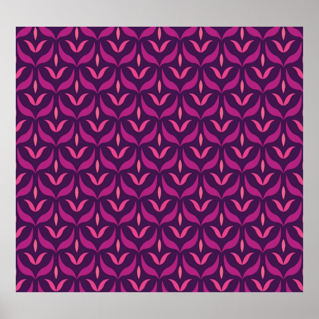 Arabesque Floral: Art Deco Seamless. Poster (Front)