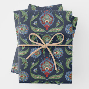 Arabesque floral pattern wrapping paper sheet