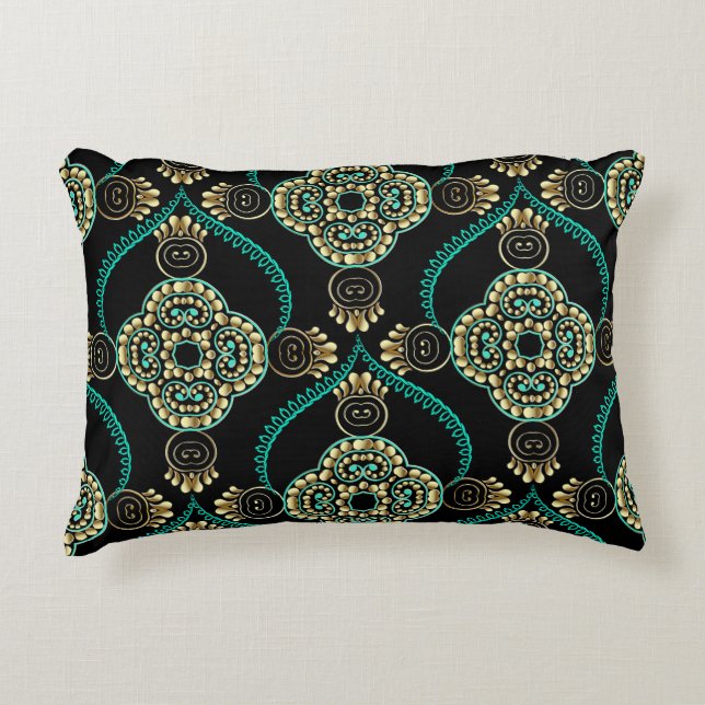 Arabesque Floral, Vintage Elegance Pattern. Accent Pillow (Front)