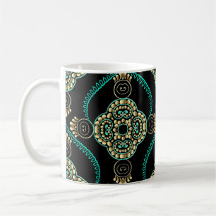 Arabesque Floral, Vintage Elegance Pattern. Coffee Mug