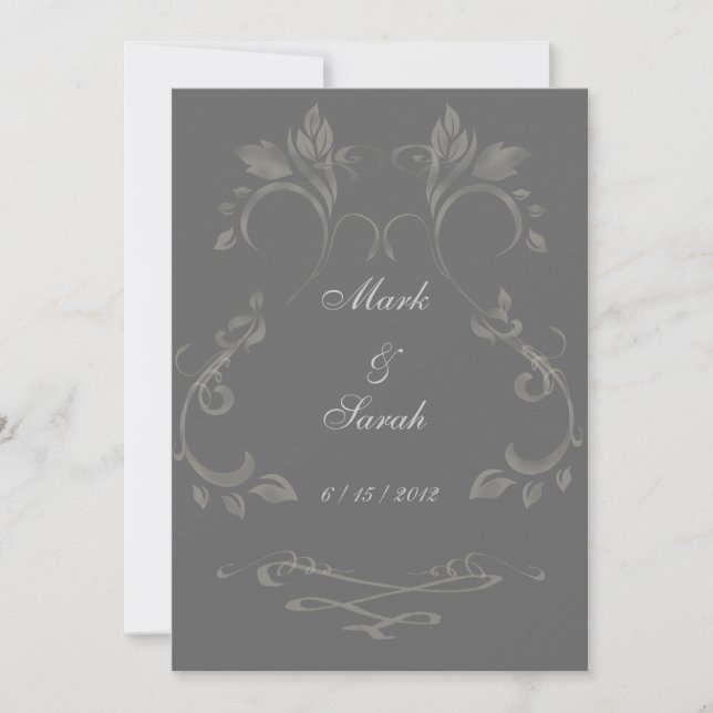 Arabesque Flourish Chalkboard Invitation (Front)