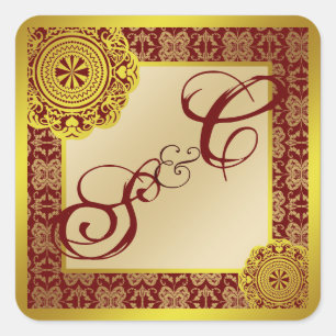 Arabesque Gold Lace, monogrammed souvenir sticker