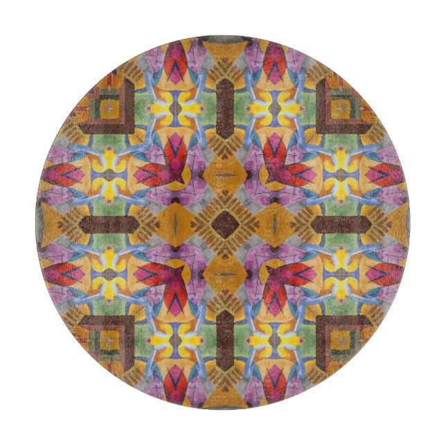 Arabesque Hearts Fractal Pattern  Cutting Board (Front)