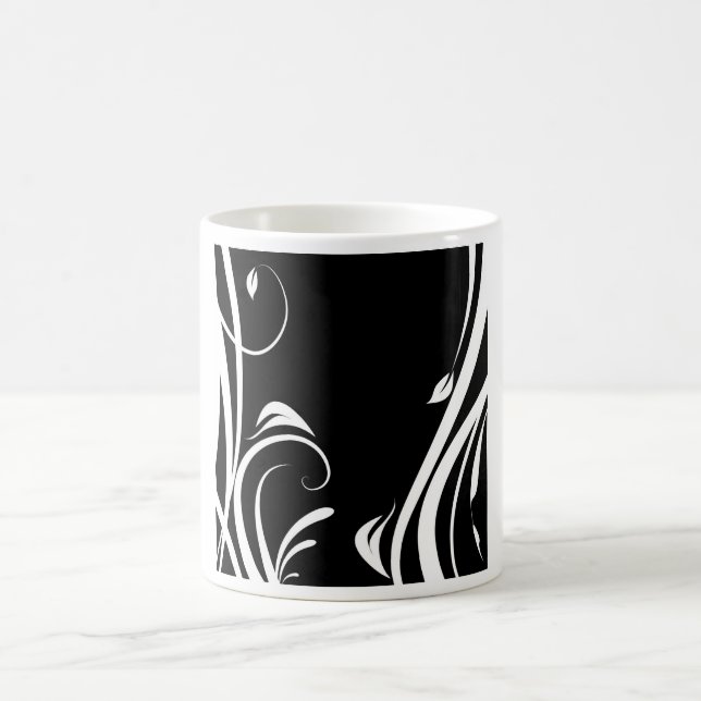 Arabesque in black person and white coffee mug (Center)