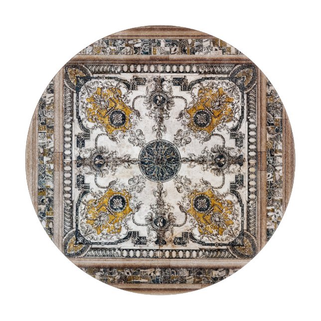 Arabesque Marble Texture Vintage Patchwork Cutting Board (Front)